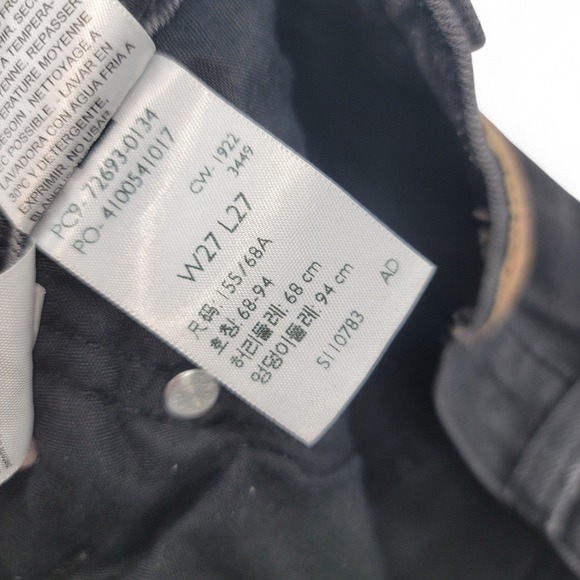 Levi's Ribcage‎ Straight Ankle Jeans W27 High Rise Black Wash Vintage Fit - Picture 6 of 7